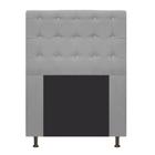 Cabeceira Estofada Dama com Strass 90 cm para Cama Box Solteiro Suede Cinza para Quarto - AM Decor