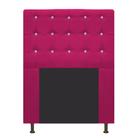 Cabeceira Estofada Dama com Strass 90 cm para Cama Box Solteiro Suede Pink para Quarto - AM Decor