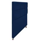 Cabeceira Estofada Damares 100 cm para Cama Solteiro com Botonê Suede Azul Marinho