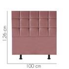 Cabeceira Estofada Damares 100 cm Solteiro Quarto para Cama Box Suede Rose Gold - KDAcanto Móveis