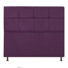 Cabeceira Estofada Damares 140 cm para Cama Casal com Botonê Suede Roxo - KDAcanto Móveis