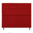 Cabeceira Estofada Damares 140 cm para Cama Casal com Botonê Suede Vermelho