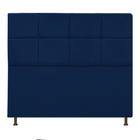 Cabeceira Estofada Damares 140cm Casal Botonê Suede Azul Marinho - Damaffê Móveis