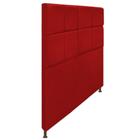 Cabeceira Estofada Damares 140cm Casal Botonê Suede Vermelho - KDAcanto Móveis