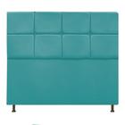 Cabeceira Estofada Damares 140cm para Cama Casal Botonê Suede Azul Turquesa - DAMAFFE MÓVEIS