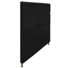 Cabeceira Estofada Damares 140cm para Cama Casal Botonê Suede Preto - KDAcanto Móveis