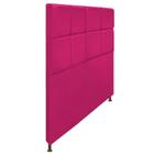 Cabeceira Estofada Damares 140cm para Cama Casal Botonê Tecido Sintético Pink - KDAcanto Móveis