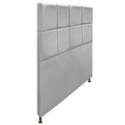 Cabeceira Estofada Damares 160 cm para Cama Queen Size com Botonê Suede Cinza - KDAcanto Móveis