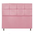 Cabeceira Estofada Damares 160 cm para Cama Queen Size com Botonê Suede Rosa Bebê