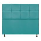 Cabeceira Estofada Damares 160 cm Queen Size Com Botonê Suede Azul Turquesa - Damaffê Móveis - DAMAFFE MÓVEIS