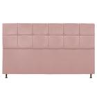 Cabeceira Estofada Damares 160cm para Cama Queen Size Botonê Suede Rose Gold