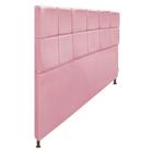 Cabeceira Estofada Damares 195 cm King Size Com Botonê Suede Rosa Bebê - KDAcanto Móveis