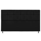 Cabeceira Estofada Damares 195 cm para Cama King Size com Botonê Suede Preto - Damaffê Móveis