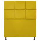 Cabeceira Estofada Damares 90 cm Solteiro Com Botonê Suede Amarelo - ADJ Decor