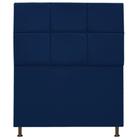 Cabeceira Estofada Damares 90 cm Solteiro Com Botonê Suede Azul Marinho - Doce Sonho Móveis