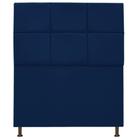 Cabeceira Estofada Damares 90cm Solteiro Botonê Suede Azul Marinho - KDAcanto Móveis