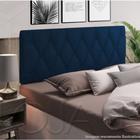 Cabeceira Estofada de Cama Box Casal 140 x 55 cm Paris Azul