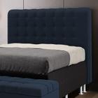 Cabeceira Estofada Decorativa para Cama Box Rana 160 para Cama Queen Suede Azul Marinho Aradecor