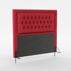 Cabeceira Estofada Decorativa Pegasus 195 Para Cama King Sued Vermelho Aradecor