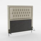 Cabeceira Estofada Decorativa Pegasus Para Cama Box 160 Para Cama Queen Bege Aradecor