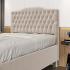 Cabeceira Estofada Decorativa Pollux 160 para Cama Queen Sued Bege Aradecor