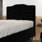 Cabeceira Estofada Decorativa Pollux para Cama Box 160 para Cama Queen Sued Preto Aradecor