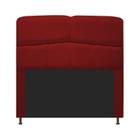 Cabeceira Estofada Donna 100 cm para Cama Solteiro Suede Vermelho