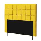 Cabeceira Estofada Espanha 100CM Solteiro Strass Suede Amarelo - D A DECOR