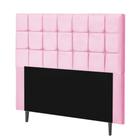 Cabeceira Estofada Espanha 140CM Casal Strass Suede Rosa - D A DECOR