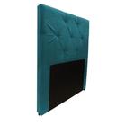 Cabeceira Estofada Gabriela para Cama Box 100cm Solteiro Suede Azul Turquesa