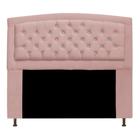 Cabeceira Estofada Geovana 160cm para Cama Queen Size com Strass Capitonê Suede Rose Gold