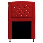 Cabeceira Estofada Geovana 90cm Solteiro Strass Capitonê Suede Vermelho - Damaffê Móveis