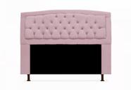 Cabeceira Estofada Geovana Para Cama Box Casal 140 cm Suede Rosa Bebe - DL Decor - Doce Lar Decorações