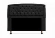 Cabeceira Estofada Geovana Para Cama Box Queen 160 cm Suede Preto - DL Decor