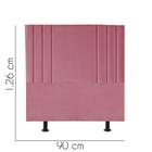 Cabeceira Estofada Grécia 90 cm Solteiro Quarto para Cama Box Suede Rosa Bebê - Damaffê Móveis