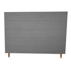 Cabeceira Estofada Helena para Cama Box de Casal Suede Cinza Grafite 138cm JBF