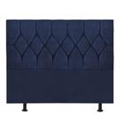 Cabeceira Estofada Istambul Capitonê 160 cm Queen Size Quarto para Cama Box Suede Azul Marinho - Damaffê Móveis