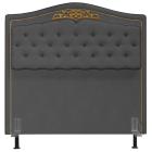 Cabeceira Estofada Kate King 195 cm para Cama Box Suede Cinza - W&D Decor