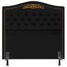 Cabeceira Estofada Kate King 195 cm para Cama Box Suede Preto - W&D Decor