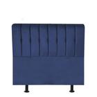 Cabeceira Estofada Kiara 100cm Solteiro Box Quarto Suede Azul Marinho - Gat Magazine