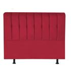 Cabeceira Estofada Kiara 195 cm King Size Quarto para Cama Box Suede Vermelho - Damaffê Móveis - KDAcanto