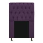 Cabeceira Estofada Lady 100 cm para Cama Solteiro com Capitonê Suede Roxo