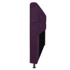 Cabeceira Estofada Lady 100 cm Solteiro Com Capitonê Suede Roxo - Damaffê Móveis