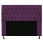 Cabeceira Estofada Lady 195 cm King Size Com Capitonê Suede Roxo - Damaffê Móveis