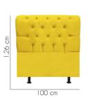 Cabeceira Estofada Lady Capitonê 100 cm Solteiro Quarto para Cama Box Tecido Sintético Amarelo - Damaffê Móveis