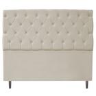 Cabeceira Estofada Liverpool 160 cm Queen Size Suede Bege - ADJ Decor