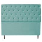 Cabeceira Estofada Liverpool 195 cm King Size Suede Azul Tiffany - Doce Sonho Móveis