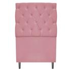 Cabeceira Estofada Liverpool 90 cm Solteiro Suede Rosa Bebê - Amarena Móveis