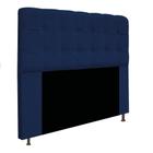 Cabeceira Estofada Mel 140 cm para Cama Casal com Botonê Suede Azul Marinho - KDAcanto Móveis