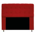 Cabeceira Estofada Mel 140 cm para Cama Casal com Botonê Suede Vermelho